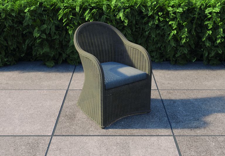 Buitensporig bijlage traagheid Wicker luxe stoel - Davidson - wicker: donker bruin / Kussen: beige grijs -  70x59x87 - minimum afnam | De Vliert Sierbestrating