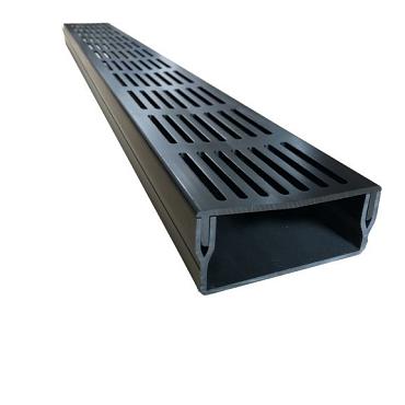 Aqua Drain 50/100 kunststof goot met zwart aluminium rooster 1000mm