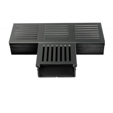 Aqua drain 50/100 T-stuk met zwart aluminium rooster