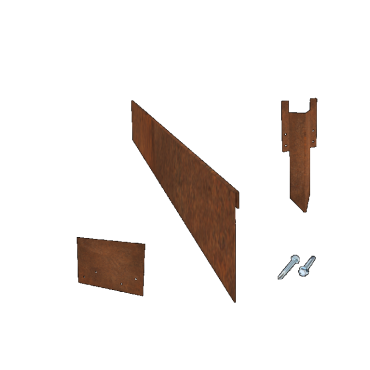 Cortenstaal kantopsluiting geplet 130mm complete set per 24 meter