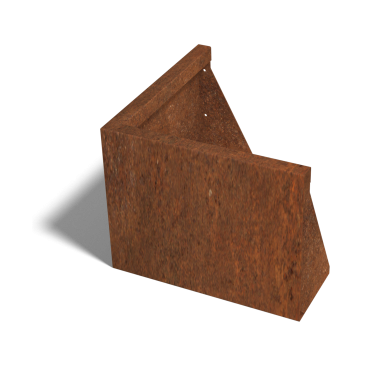 Cortenstaal keerwand buitenhoek 50x50cm (hoogte 40cm)