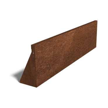 Cortenstaal keerwand recht 150cm (hoogte 40cm)