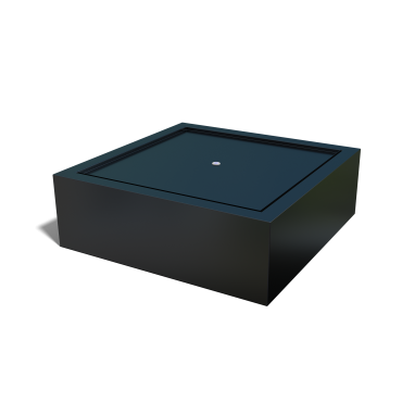 Aluminium watertafel 120x120x40-RAL9005 (zwart)-Exclusief LED-verlichting