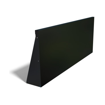 Gepoedercoat staal keerwand recht 150cm (hoogte 60cm)-RAL9005 (zwart)
