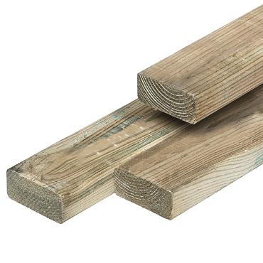Verbindingsbalk (geïmpregneerd) - Balk voor betonsleufpaal 3.5x11.5x400cm