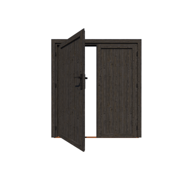 Vuren dichte deur dubbel, geschaafd 195x195 - Zwart