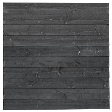 DHZ vuren tuinscherm zwart - Helsinki 180x180cm enkelzijdig bekleed - kader: 3.1x4.4cm / planken: 1.