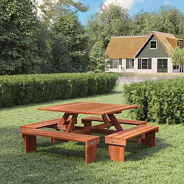 Hardhouten picknicktafel - Vierkant