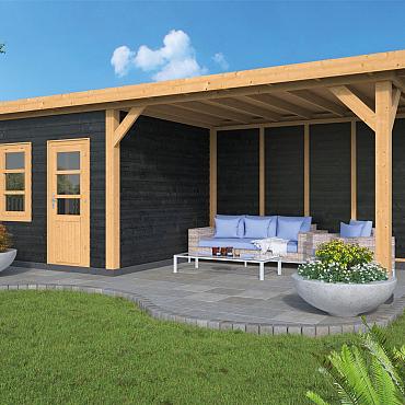 DHZ Plat dak met zijluifel Holten- Zwart 300x300+390cm