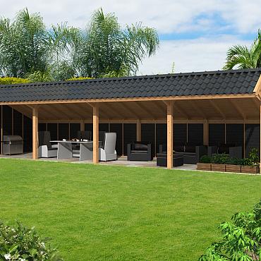 Bergen XL Type 10 - Potdekselplank zwart