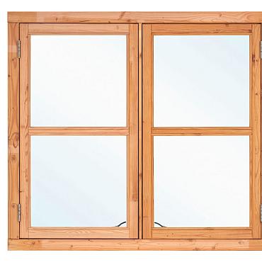Dubbel raam lariks De Luxe onb. - Draairaam De Luxe 145.1x130.7cm