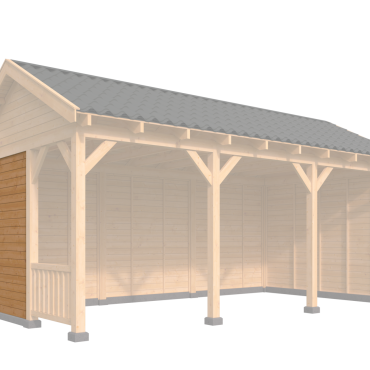 Halve wandmodule type G - 1667x2300mm potdekselplank onbehandeld