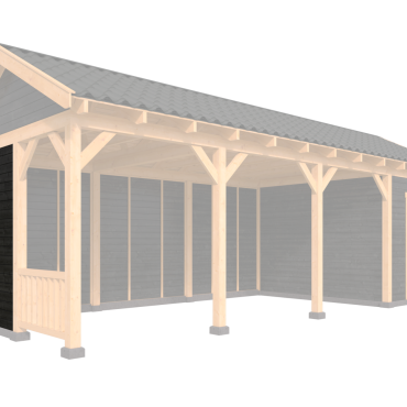 Halve wandmodule type G - 1667x2300mm potdekselplank zwart