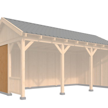 Halve wandmodule type G - 1667x2300mm rabatdelen onbehandeld