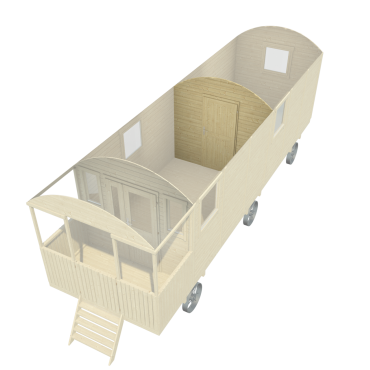 Prefab tussenwand met deur - t.b.v. zigeunerwagen