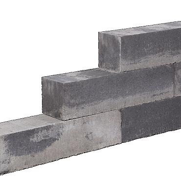 Lineablock 15x15x45 Zwart/Grijs