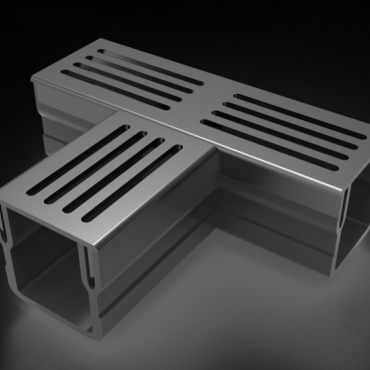 Luxe Drain T-stuk met zwart aluminium rooster
