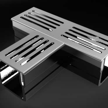Luxe Drain T-Stuk met grijs aluminium rooster
