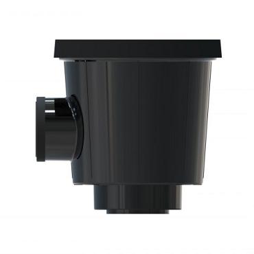 Luxe Drain vloerput Stone 200/200mm - Zwart Ral 9005