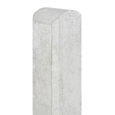 Tussenpaal wit/grijs glad met halfronde kop 10x10x280 cm betonpaal