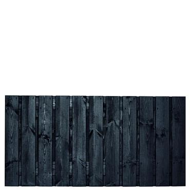 Tuinscherm zwart gesp. 23 planks (21+2) - Dresden 90x180cm - schutting