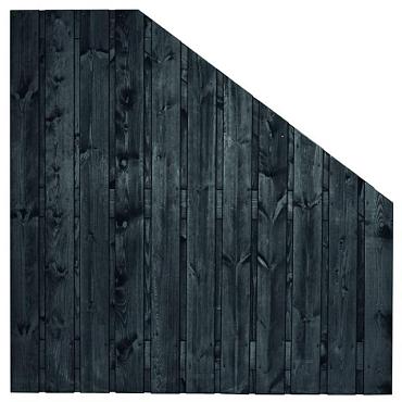 Tuinscherm zwart gesp. 23 planks (21+2) - Dresden H180/90x180cm VERLOOP - schutting
