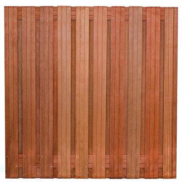 Tuinscherm hardhout 21 planks (19+2) - Dronten 180 x 180 - schutting
