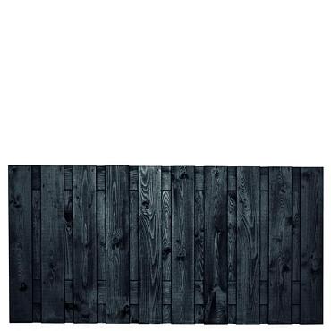 Tuinscherm zwart gesp. 21 planks (19+2) - Stuttgart 90x180cm - schutting