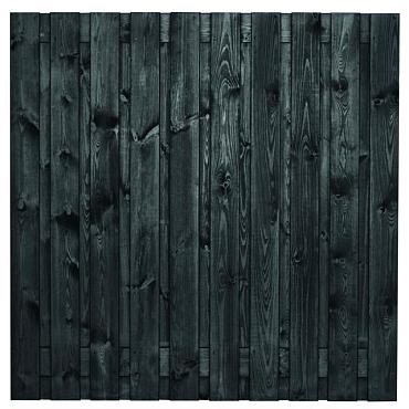 Tuinscherm zwart gesp. 21 planks (19+2) - Stuttgart 180x180cm - schutting