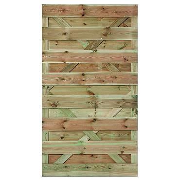 Tuindeur - Erica - Plank: 1.6x14.0 / 15 stuks - 2 tussenregels 1.6x7.0, rvs geschroefd