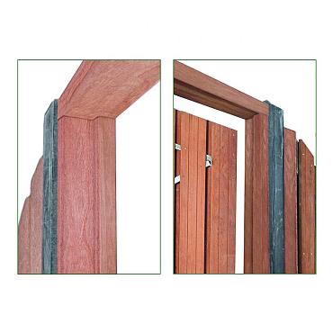 Tuindeurkozijn + aanslagligger - hardhout - 4.4x8.8x210cm (2x) 4.4x8.8x160cm (1x) - houtsoort: Kerui