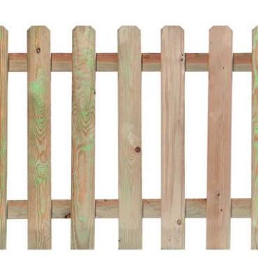 Tuinhek geïmpregneerd recht - H100xB180cm - lamel afmeting: 1.6x9.0cm / 11 lamellen - glad geschaafd
