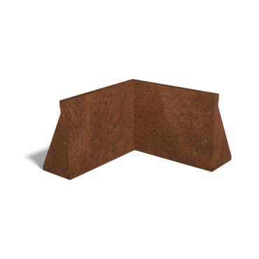 Cortenstaal keerwand binnenhoek 50x50cm (hoogte 40cm)