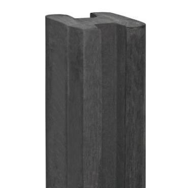 Berton©-sleufpaal 11.5x11.5 antraciet - 11.5x11.5x316cm hoekmodel - Linde-serie