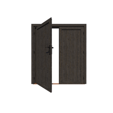 Vuren dichte deur dubbel, geschaafd 195x195 - Zwart