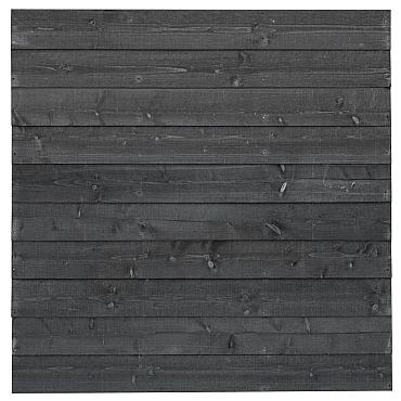 DHZ vuren tuinscherm zwart - Helsinki 180x180cm enkelzijdig bekleed - kader: 3.1x4.4cm / planken: 1.