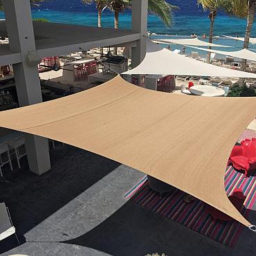Zonnezeil - 4-kant 4.2x4.2m zandbeige