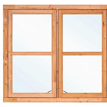 Dubbel raam lariks De Luxe onb. - Draairaam De Luxe 145.1x130.7cm