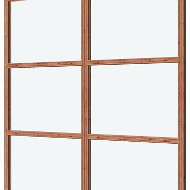 Glaswand De Luxe onbehandeld - type P 198x230cm