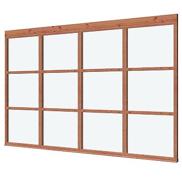 Glaswand De Luxe onbehandeld - type T 348x230cm
