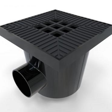 Luxe Drain vloerput zwart met rooster