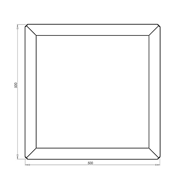 Gepoedercoat staal plantenbak Miami 50 x 50 cm - RAL9010 - met bodem