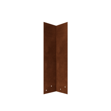 Cortenstaal koppelplaat 90º hoog XL 45 cm