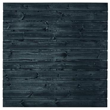 Tuinscherm zwart gesp. 23 planks (21+2) - Fulda 180x180cm horizontaal - schutting