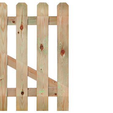 Tuinhekdeur geïmpregneerd recht - H80xB100cm - lamel afmeting: 1.6x9.0cm / 7 lamellen - glad geschaa