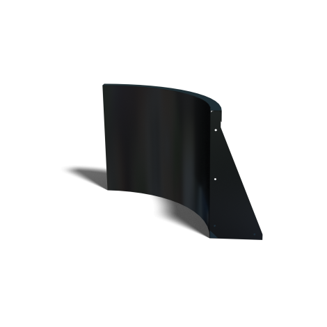 Gepoedercoat staal keerwand binnenbocht 50x50cm (hoogte 50cm)-RAL9005 (zwart)