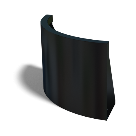 Gepoedercoat staal keerwand buitenbocht 50x50cm (hoogte 40cm)-RAL9005 (zwart)