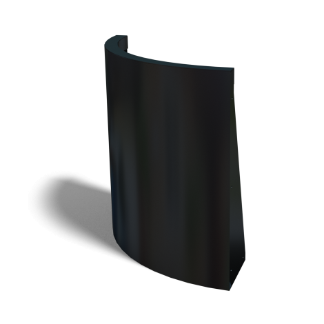Gepoedercoat staal keerwand buitenbocht 50x50cm (hoogte 60cm)-RAL9005 (zwart)