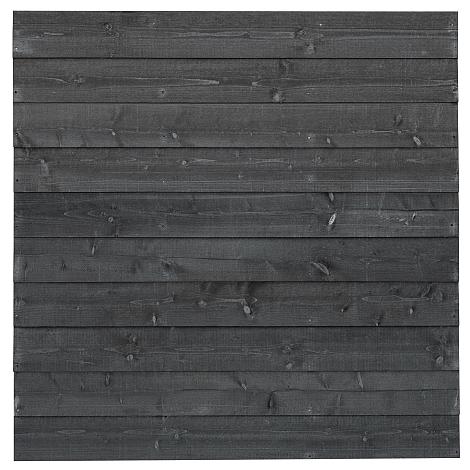 DHZ vuren tuinscherm zwart - Helsinki 180x180cm enkelzijdig bekleed - kader: 3.1x4.4cm / planken: 1.