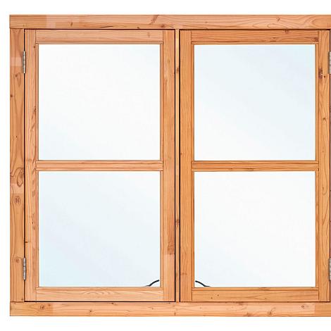 Dubbel raam lariks De Luxe onb. - Draairaam De Luxe 145.1x130.7cm